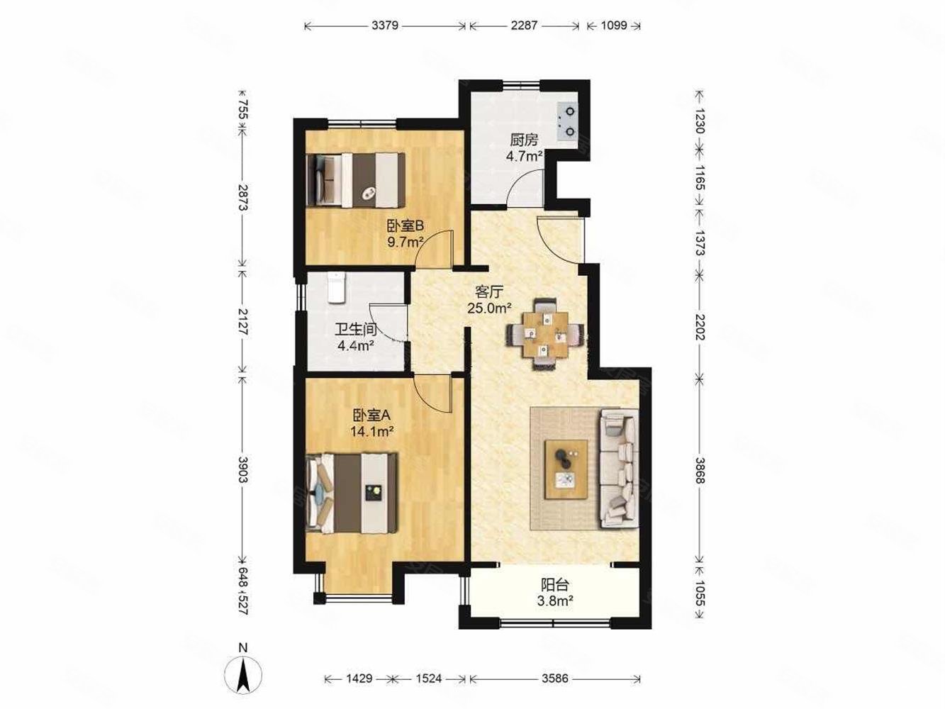 南北通透 商品房 大两房 电梯房 抄 底价 随时看房,金地艺城华府北润