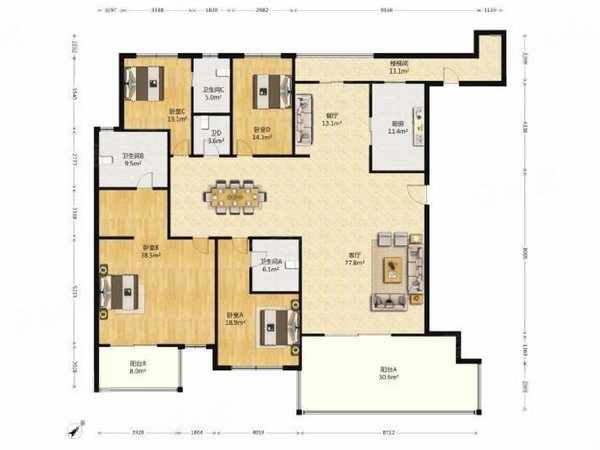 马鞍山雨山万达广场深业华府(三期)深业华府精装独卫出租 全新家具