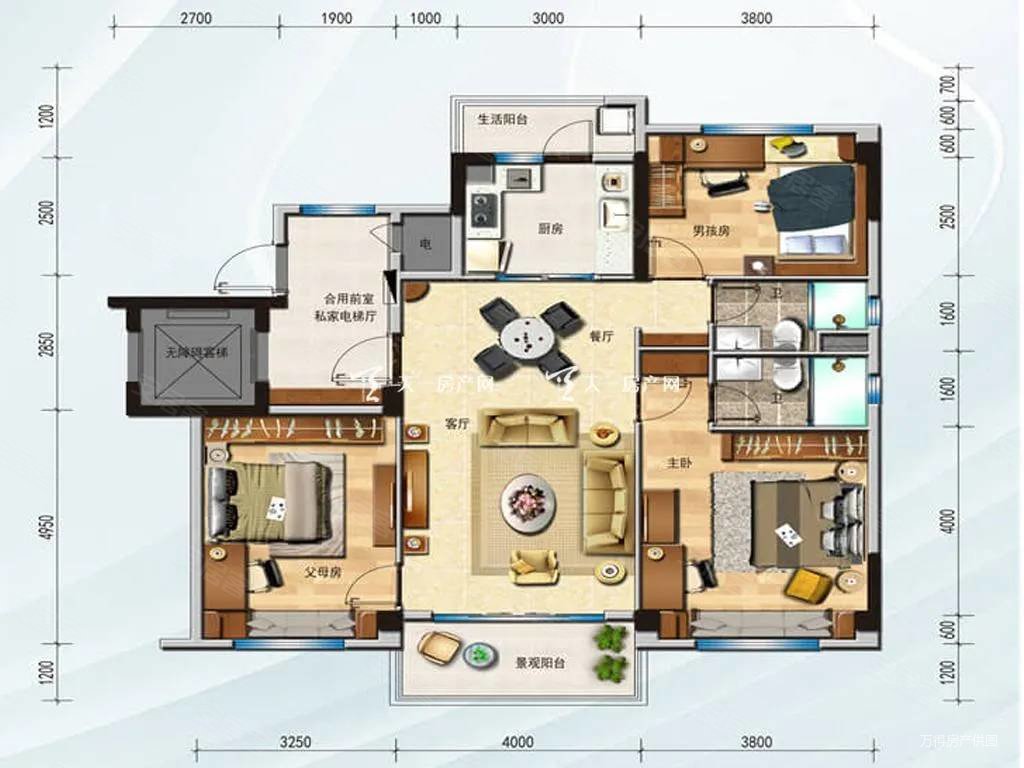 碧桂园3室2厅2卫110㎡南北47万