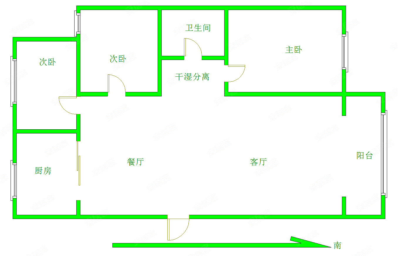 观湖名邸a区3室2厅1卫105.97㎡南北31万