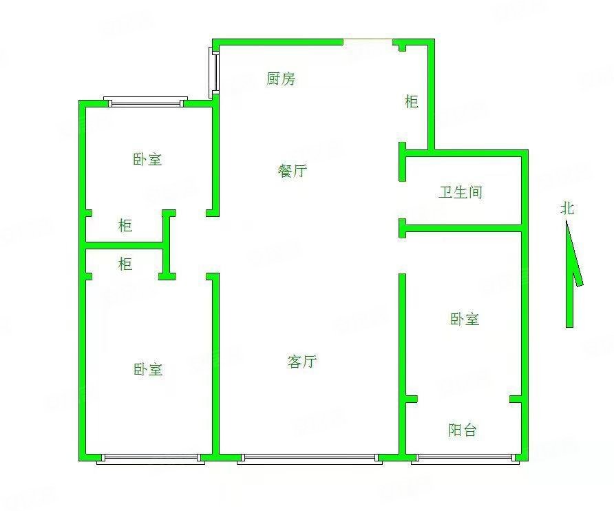 云溪九城3室2厅1卫104㎡南北138万