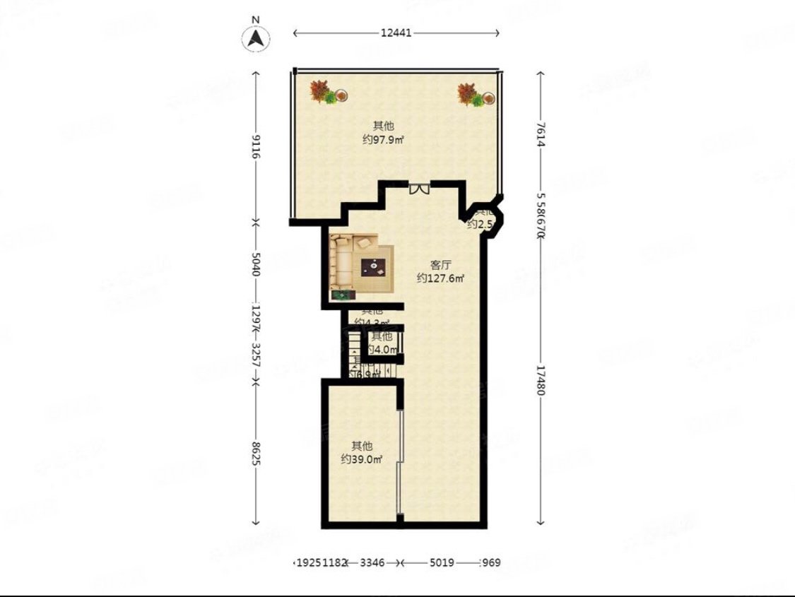 皇庭玺园5室2厅4卫237㎡南1860万