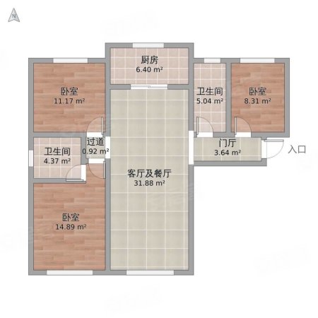 龙泽丰园3室2厅2卫128㎡东西53.8万