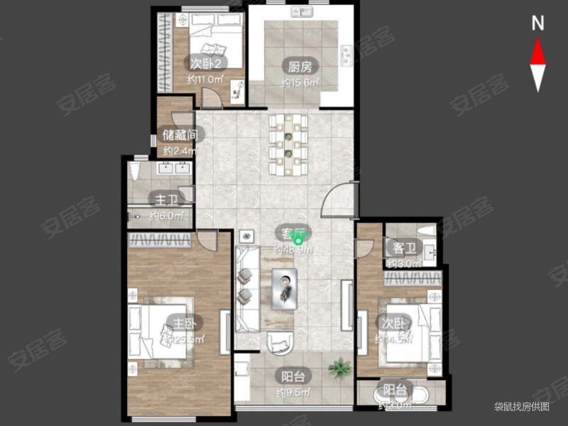 天顺御河湾 四房两厅两 房龄新 高楼层采光充足 商业配套成熟