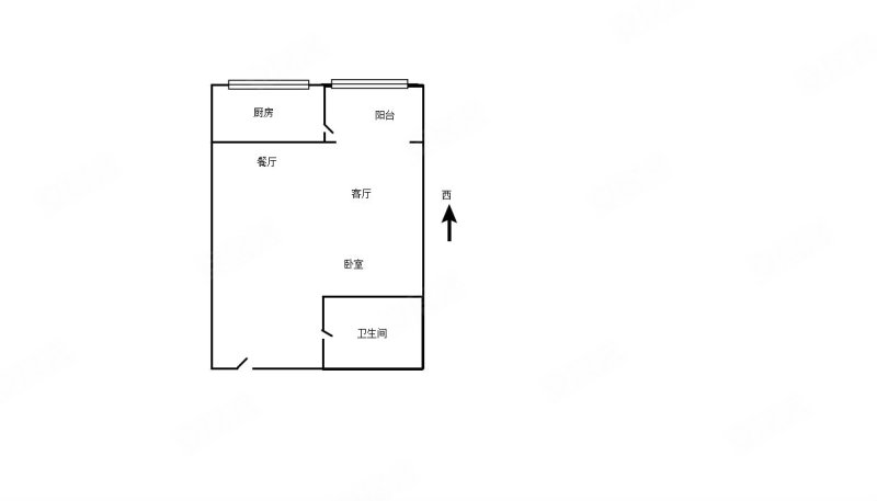 洲际公寓1室2厅1卫61.83㎡南北36.5万