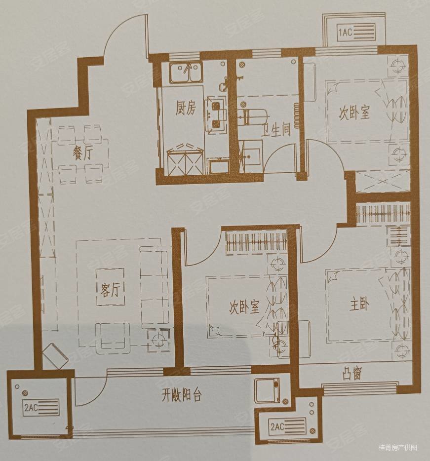 恒信温莎公馆3室2厅1卫125㎡南北76.8万