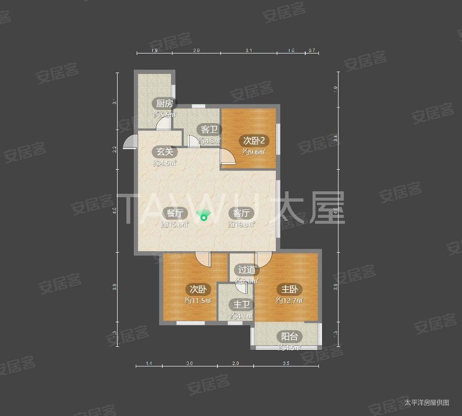 桃林公寓3室2厅2卫135.44㎡南799万