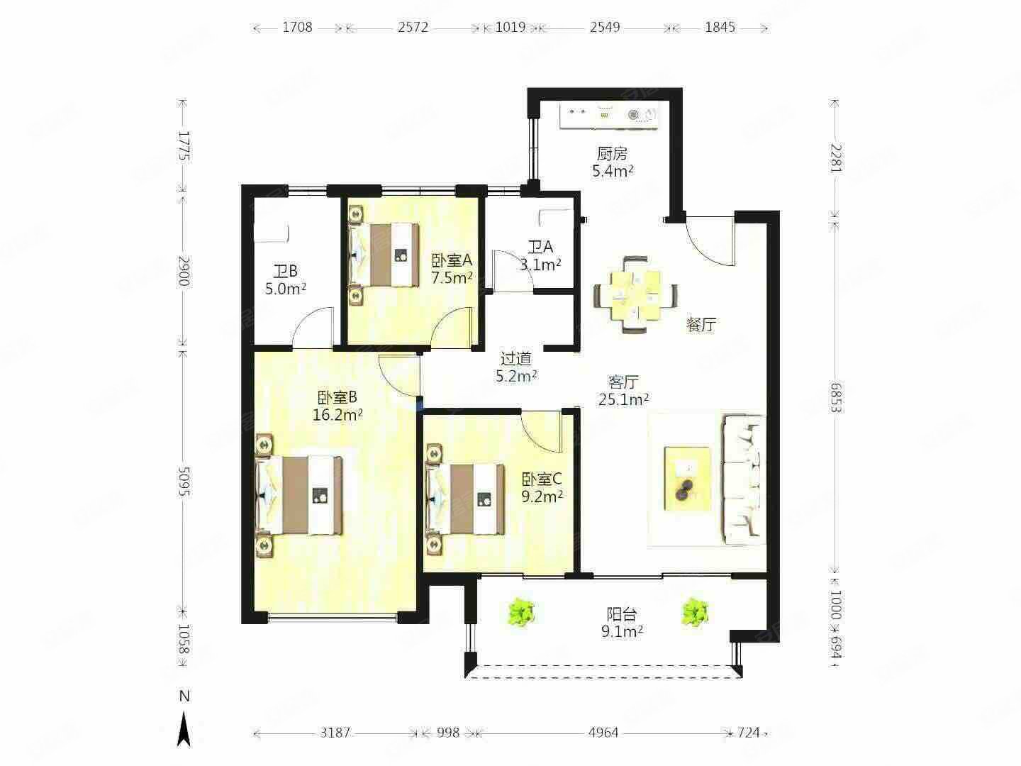 金科绿都天宸二手房,128万,3室2厅,2卫,116平米-洛阳安居客