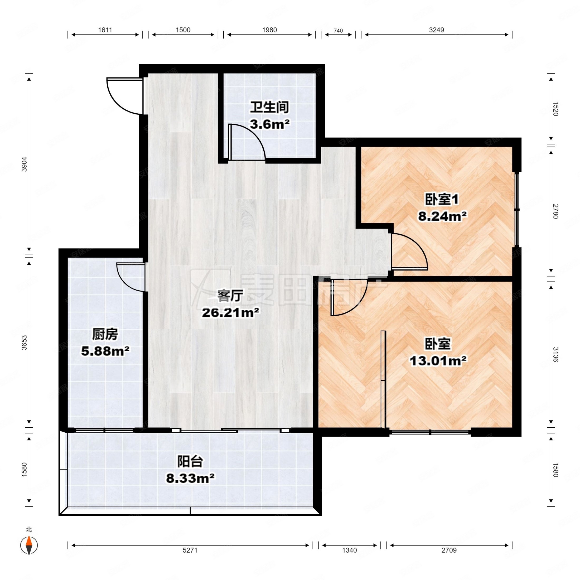 马榕小区(一二期)2室1厅1卫74.66㎡东南132万