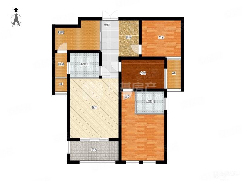 友邦皇家公馆3室2厅2卫111.55㎡南北200万