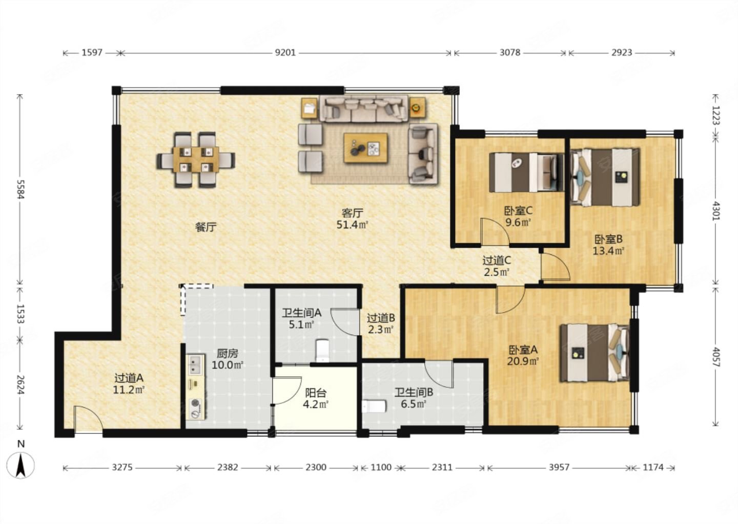 晓港名城五期精装三室视野开阔前后海景好价格美丽