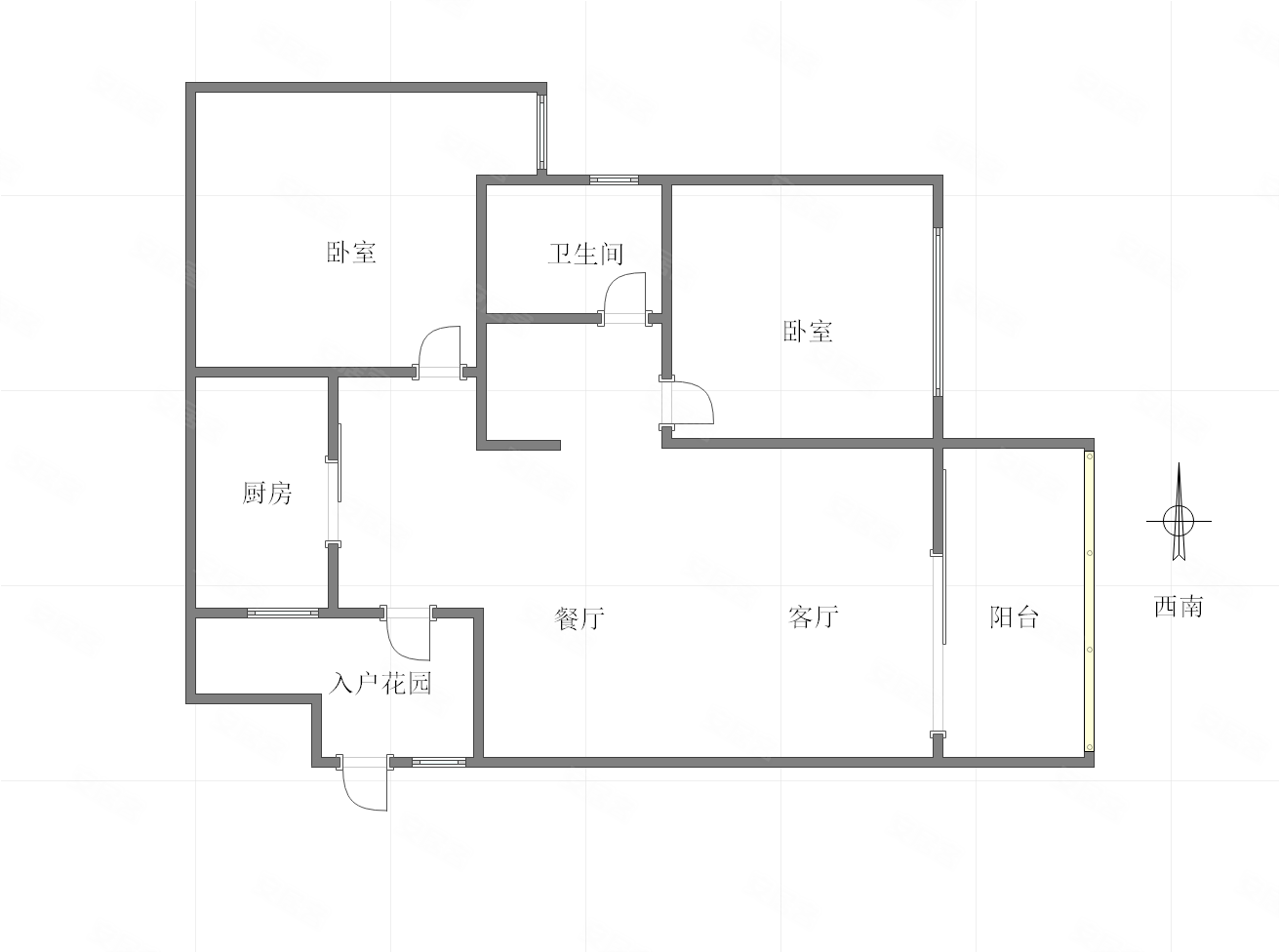 万科悦峰(三期)2室2厅1卫72.91㎡西南88万