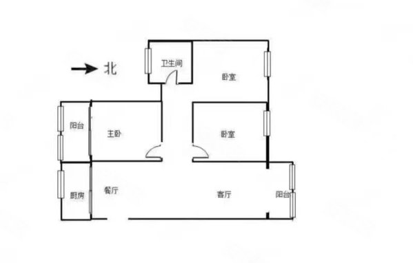 西门缘住宅楼3室2厅1卫113㎡南北63万