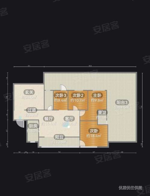 青秀2046(商住楼)4室2厅2卫132㎡南北130万