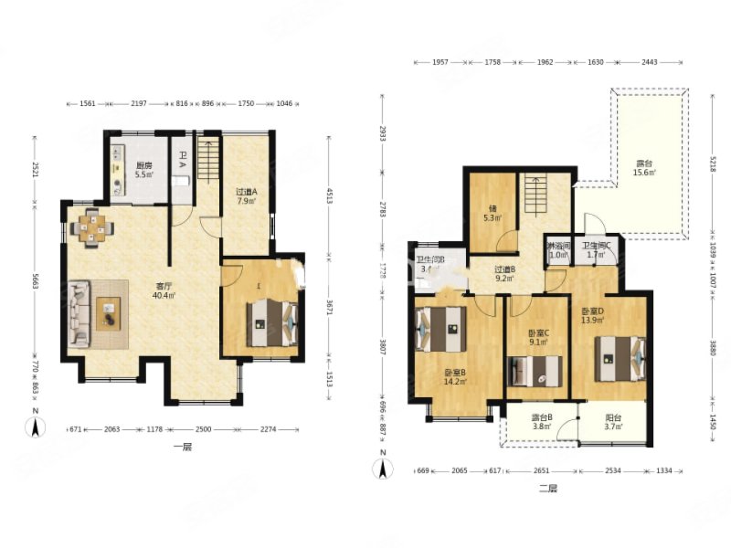 鸿裕华庭 正规跃层 楼下三房 楼上一室一厅带露台 小三位数卖