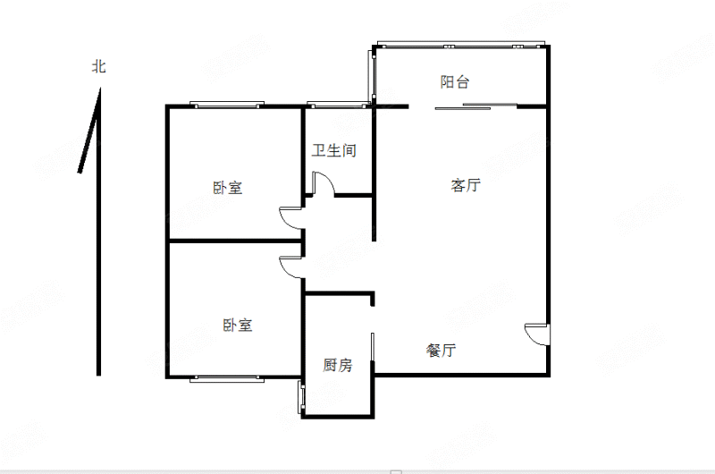 翔鹭花城(二期)2室2厅1卫80.72㎡西北265万