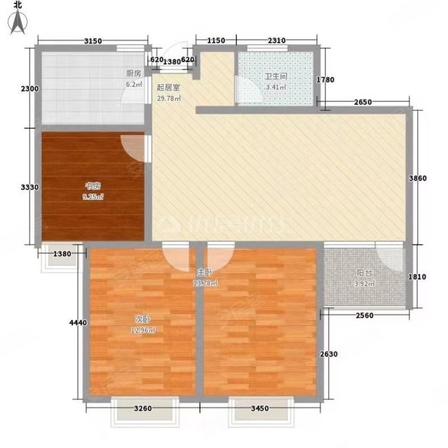 景地壹号院3室2厅2卫119㎡南51万