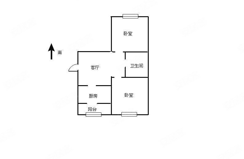 珍珠公馆2室2厅1卫87.32㎡南北48万