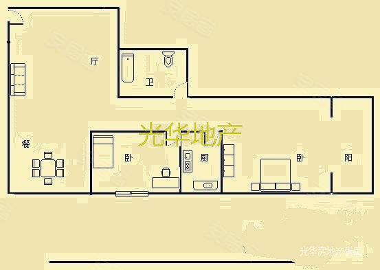 君临大厦2室1厅1卫85㎡东南88万