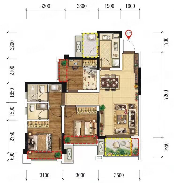 全新套三双卫 没住过人 地铁口 新小区,明信城b区二手房,120万,3室2厅