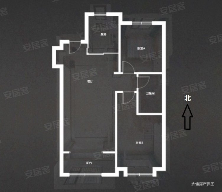 万科公园都会2室1厅1卫92㎡南北148万