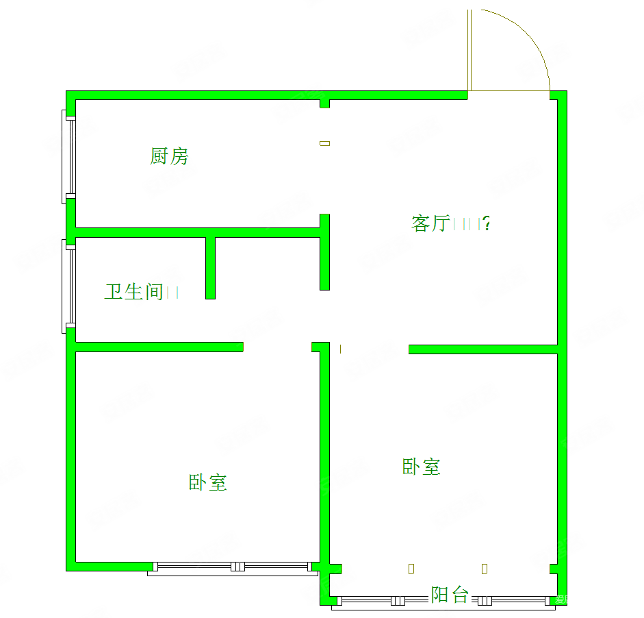 丰成新村2室1厅1卫58.59㎡南北100万