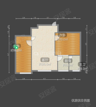 鸿基花园2室1厅1卫66㎡南北32万