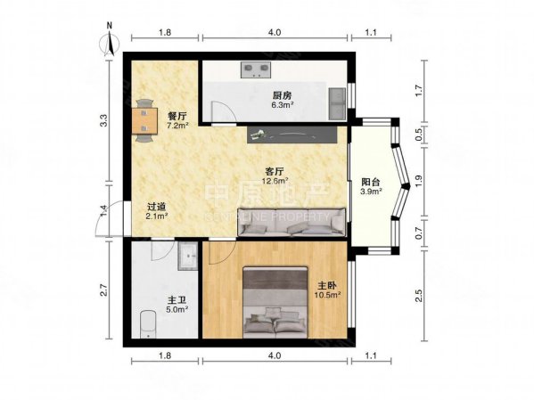 涵乐园1室2厅1卫68.47㎡南558万