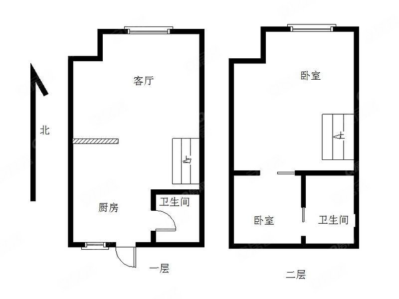 大东门地铁口双层复式两室两卫租金高中间楼层