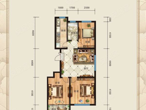 高密城区租房,康成中学阳光花园四楼两室家具家电干净1200,高密市租房
