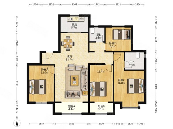 【多图】中建锦绣城五期和园,隐珠租房,中建锦绣城