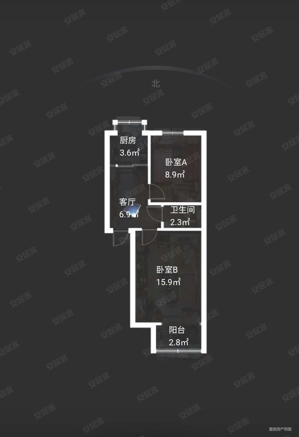 金花南小区2室1厅1卫58.5㎡南63万