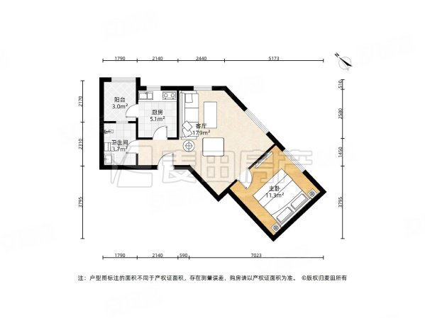 四方景园(四区)1室1厅1卫62.27㎡东北256万