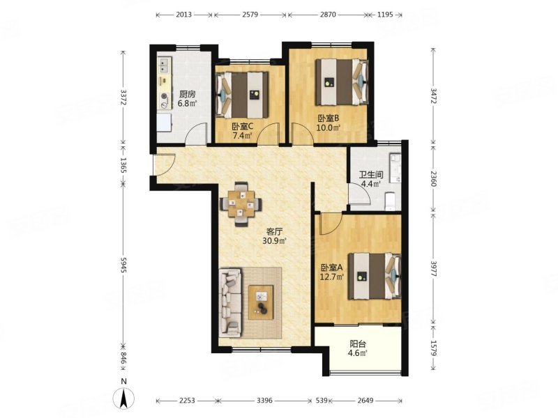 五桥口 滨江紫园 3房 中高楼层  大门口出行方便视野无遮挡