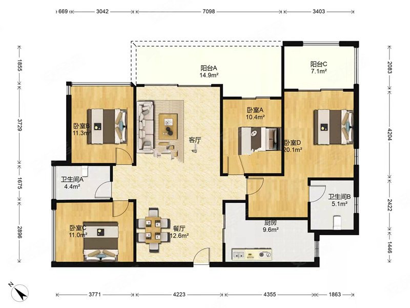 楼层好 双卫格局 满五 小区新 带电梯 商品房,星河丹堤花园二手房,231