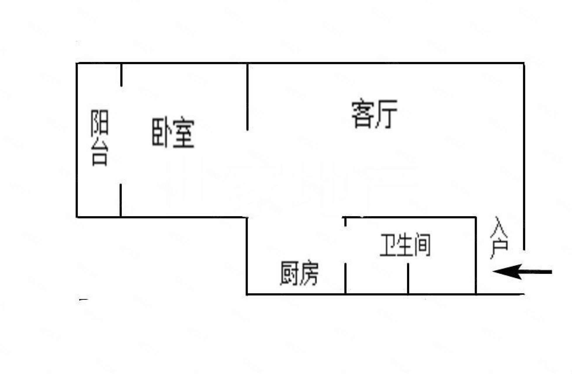 东盟时代广场1室1厅1卫49㎡南北15万