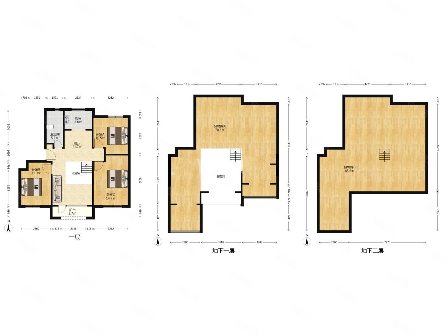 a1区 清水大下跃 80平下沉式大院 三层共计300平 急售