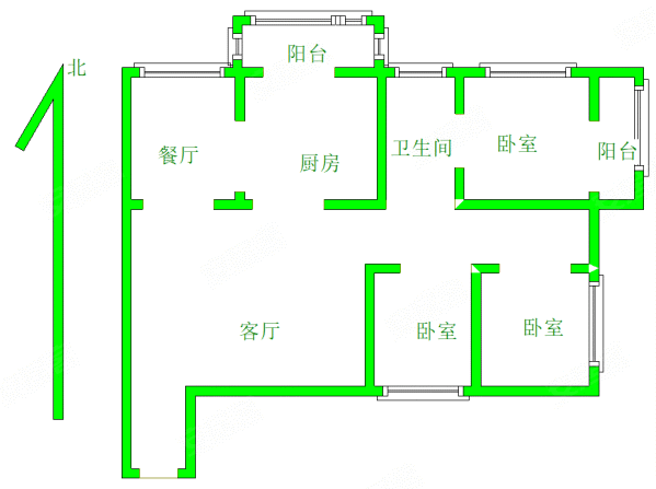 滨海新村(东区)3室2厅1卫111㎡东北90万