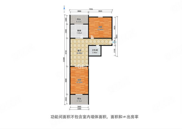 欢颜东里2室1厅1卫81.37㎡南105万