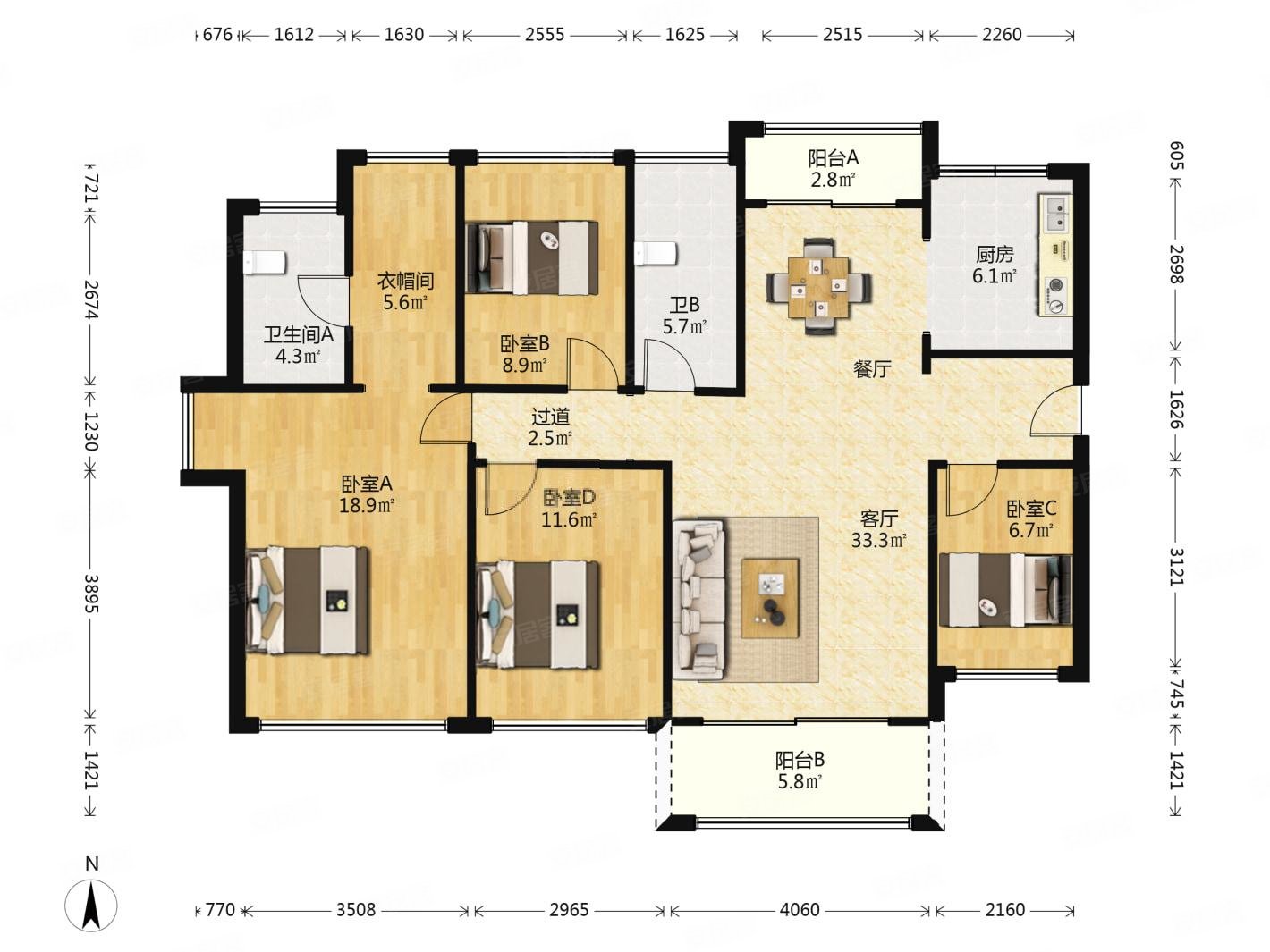 急售龙光玖龙府新精装4房南北通双阳台业主诚意出售