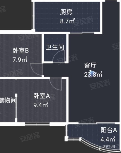 金溪花园2室2厅1卫69.42㎡南90万