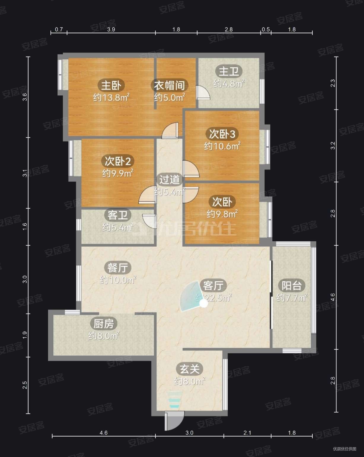 睿力上城4室2厅2卫155㎡南255万