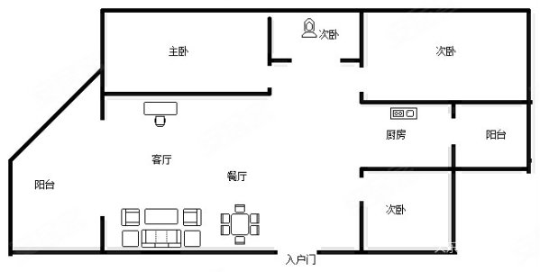 凯丰花园3室2厅1卫91.61㎡南179万