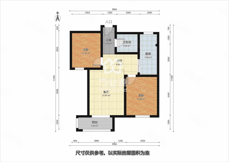 碧海鸿庭2室1厅1卫97㎡南185万