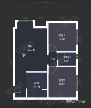 力创巴黎之春2室2厅1卫74.6㎡南北58万