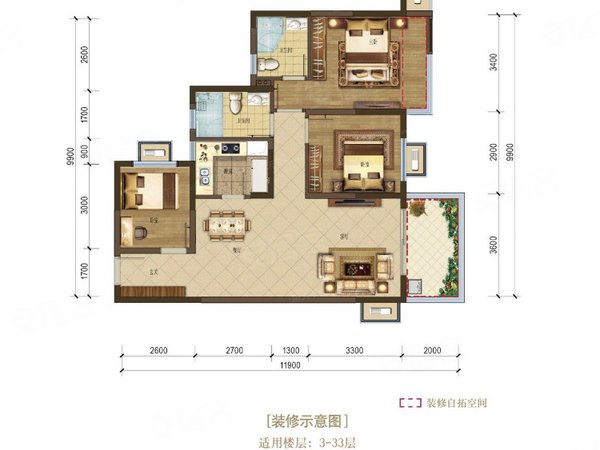 澜月府 精装修  电梯房 配套齐全出租房源真实图片