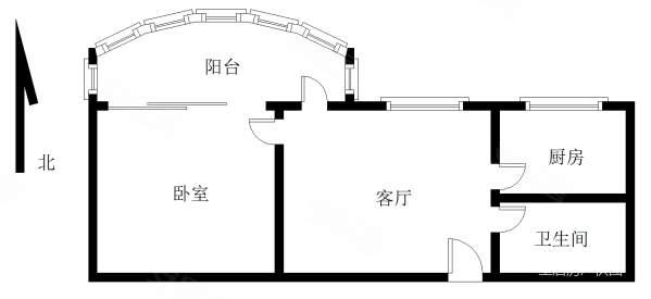 禹洲棕榈城1室1厅1卫48.55㎡北240万