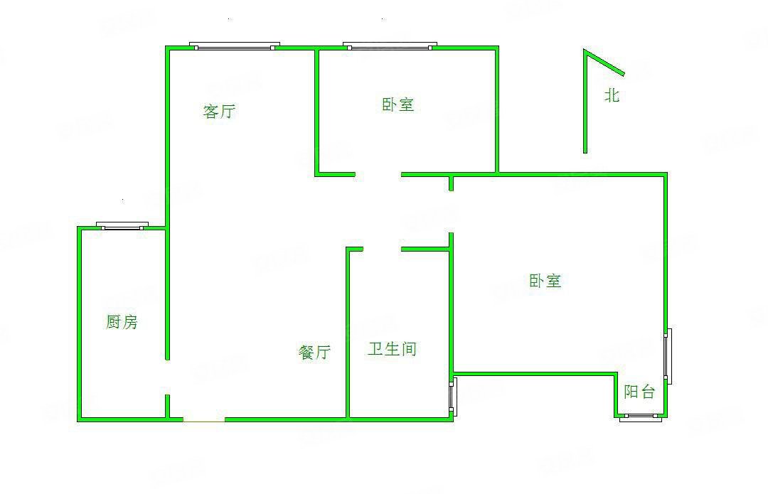 北城枫景(莲池)2室2厅1卫93㎡东79万