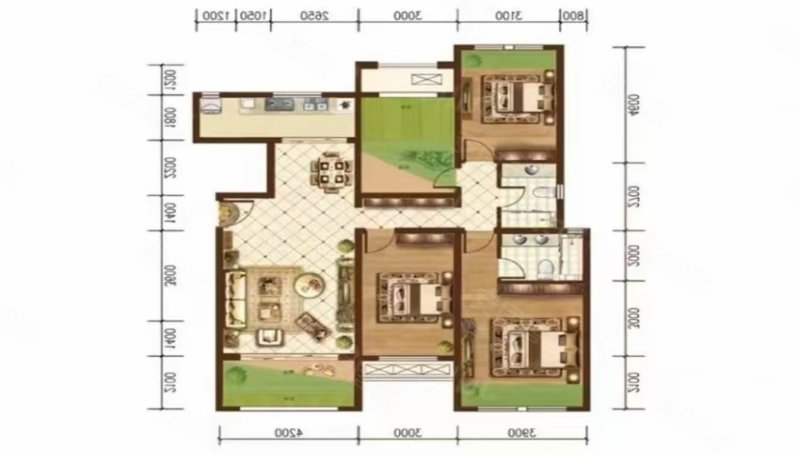 9层洋房1楼带100平小院 精装四室送中央空调有钥匙看房方便,诺德名城