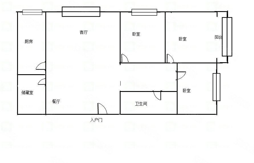 阳光时代3室2厅1卫111.47㎡东70万